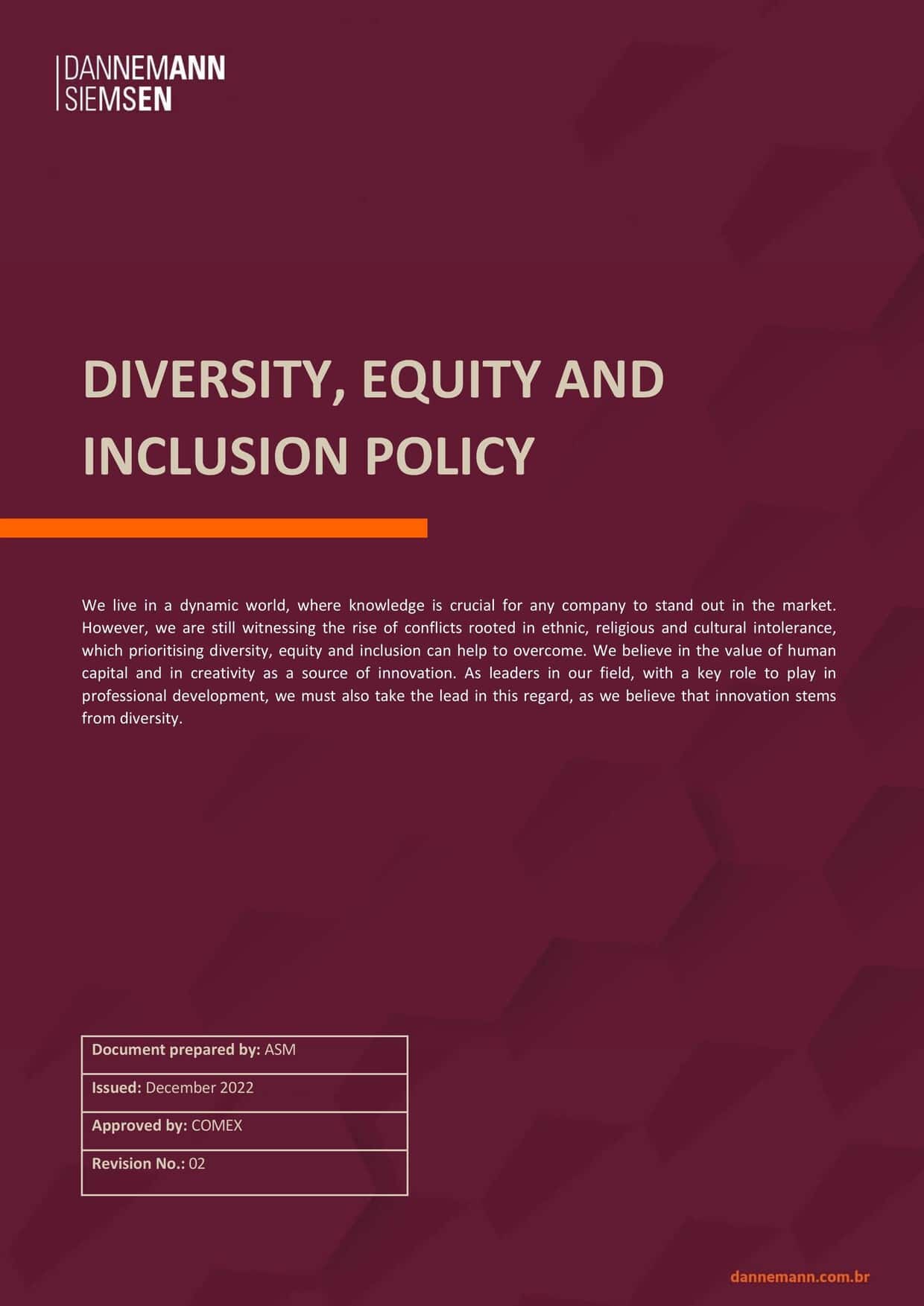 Diversity, Equity and Inclusion Policy